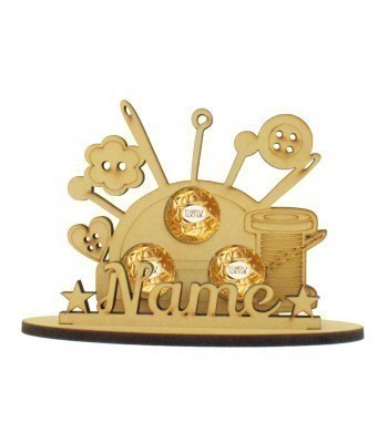 6mm Personalised Sewing Shape Ferrero Rocher or Lindt Chocolate Ball Holder on a Stand - Stand Options